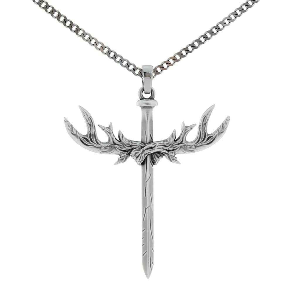 ZAYRAA Alloy Metal Deer Horn Chain Pendant Necklace and Trendy Korean  Diamond Cross Pearl Stud Earrings